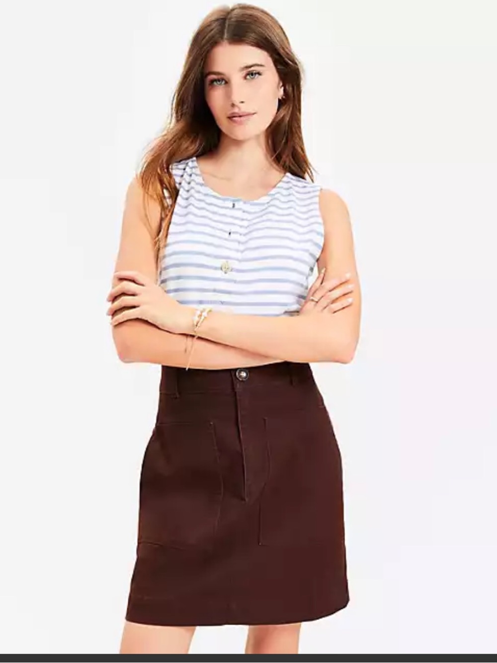 Loft Twill Pocket Skirt Size 12 NWT